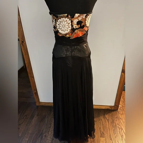 Custom Anne Namba strapless silk gown sz s